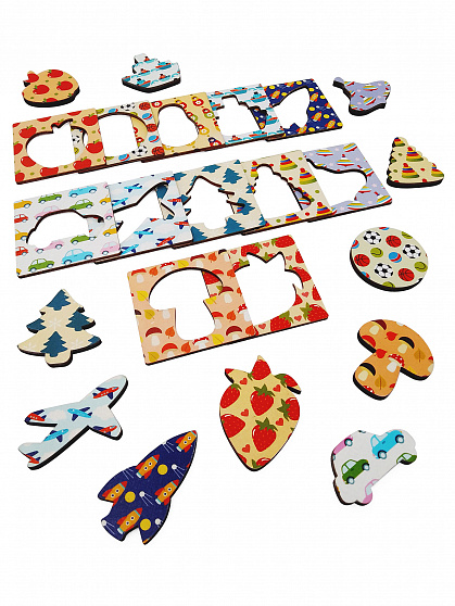 Доска Сегена на подложке "Предметы" 24 деталей