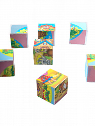 Детские пластмассовые кубики с картинками «Цветные сказки-1» (9 штук)
