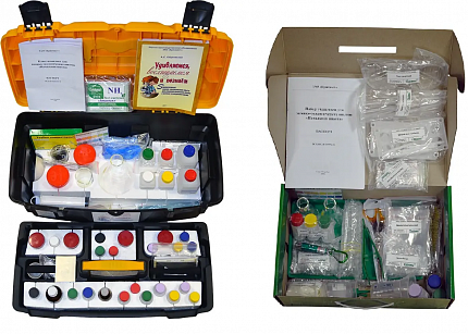 «Начальная школа» Учебно-методический комплект (сокращённый класс-комплект оборудования и материалов для химико-экологических опытов в практикуме "Окружающий мир", 1 набор учителя + 1 наборов учащегося, с пособием)