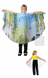 Живые декорации Полупончо Весна - Березки