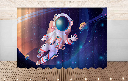 Комплект фотоштор. Космонавт