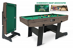 Бильярд BFG Compact Moby 4 (Анкор) ПУЛ, ЛДСП, 16 мм. Сукно Manchester 45 Yellow Green, конструкция сборная, с комплектом аксессуаров