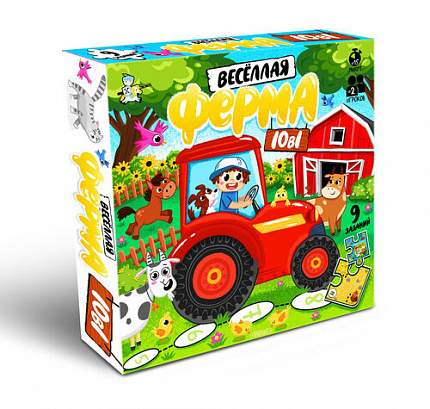 Игра настольная "Весёлая ферма 10 в 1"