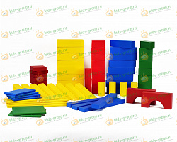 Конструктор детский "Строитель" напольный  78 элементов дерево