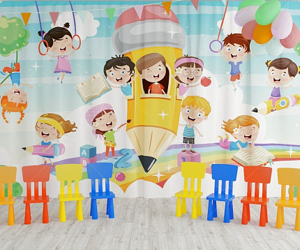 Занавес для сцены "Дети играют" (2,8*4,5м)