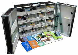 ШХЭЛ укладка-лаборатория учителя для химико-экологического практикума, настольная,
комплект оборудования и расходуемых материалов, комплект методических пособий и практикумы учителя и учащегося, контрольные материалы