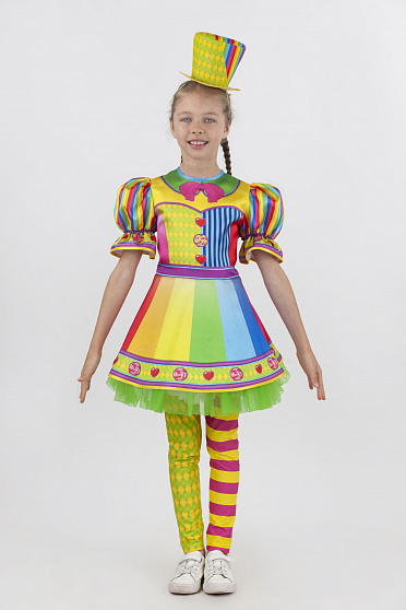 Клоунесса Пуговка костюм для девочки
