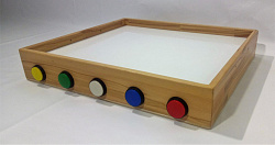 Световой планшет для рисования песком "Светофор" (с кнопками управления, сосна)