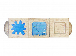 Кубики деревянные на оси "Учим формы" (3 кубика)