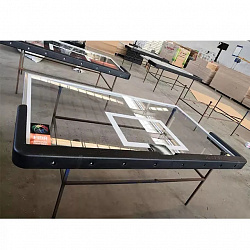 Щит баскетбольный игровой. Закаленное стекло 12мм. размер 1800х1050мм. (FIBA)