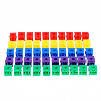 Обучающий набор «Кубики-конструктор: учимся считать» с заданиями, 50 кубиков, по методике Монтессори