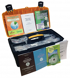 Мини-экспресс-лаборатория, для учебных биолого-экологических
исследований, с сачком СГС, биотические индексы и 9 показателей качества, с методическим обеспечением и руководством