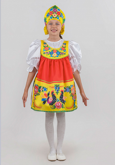 Костюм с кокошником для девочки "Городецкая роспись"