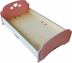Кроватка для кукол деревянная розовая
