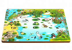 3D Развивающая доска "Обитатели пруда"  (Пруд, 40 деталей)