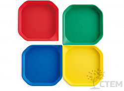 Fun2 Messy Trays (4) 4 colors-blue、green、yellow & red, 25 x 25 x 2cm, 4pcs