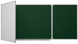 Трёхэлементная магнитная полимерная школьная доска 3000х1000 комбинированная(мел\маркер)