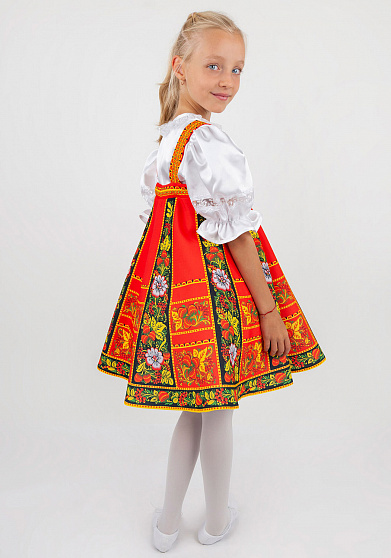 Русский народный сарафан Хохлома Задорная для девочки