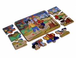 Двухслойный смарт-пазл "Грибники"