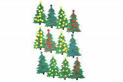 Геометрические елки фетр (132дет)