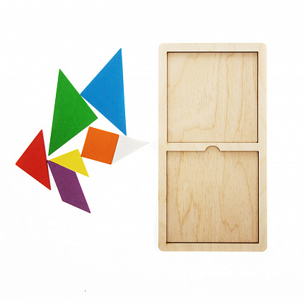 Игра головоломка деревянная «Танграм» цветная