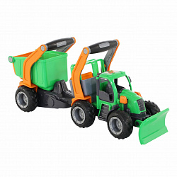 Трактор снегоуборочный с полуприцепом (в сеточке) ГрипТрак