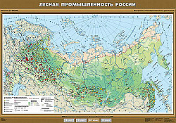 Учебн. карта "Лесная промышленность России" 100х140