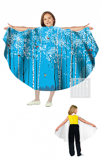 Живые декорации Полупончо Зима - Лес