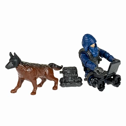 Набор СОЛДАТИК с оружием, серия "НАСТОЯЩИЙ БОЕЦ", спецназовец с собакой, высота 6 см