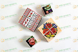 Комплект деревянных кубиков РУССКАЯ НАРОДНАЯ РОСПИСЬ, РУССКАЯ НАРОДНАЯ ИГРУШКА. Серия Патриотическое воспитание
