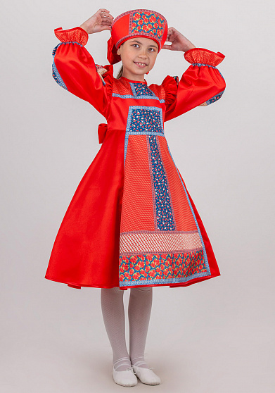 Русский народный костюм Кадриль расписная для девочки