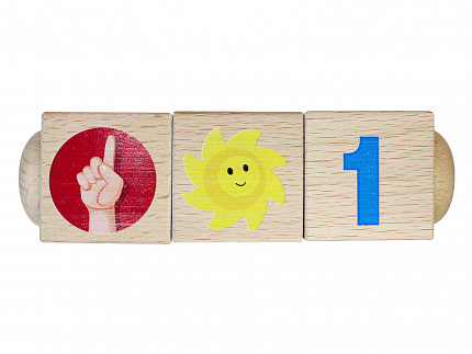 Кубики деревянные на оси "Счет" (3 кубика)