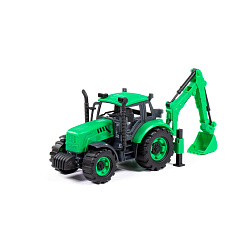 Экскаватор Прогресс инерционный (зелёный) (в коробке)