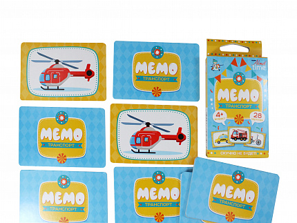Игра настольная "МЕМО" Транспорт. Серия АКТИВ time