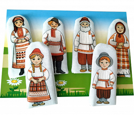 Набор пальчиковых кукол "Семья удмуртская" 6 шт.