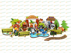 Конструктор деревянный ЗООПАРК 61 элемент