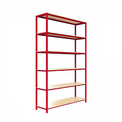 Стеллаж для хранения спортивного инвентаря 6 полок 1900х920х350 мм разборный (цвет красный)