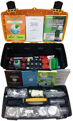 Мини-экспресс-лаборатория, для учебных биолого-экологических
исследований, с сачком СГС, биотические индексы и 9 показателей качества, с методическим обеспечением и руководством