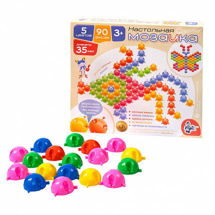 Мозаика настольная с крупными фишками «Крем», 90 элементов