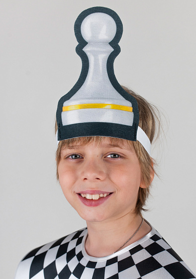 Головной убор - маска Шахматная фигура белая, пешка
