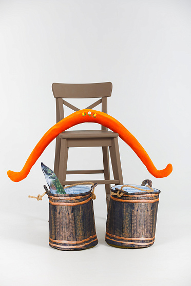 Набор (коромысло, ведро( 2 шт), щука) (атрибут)