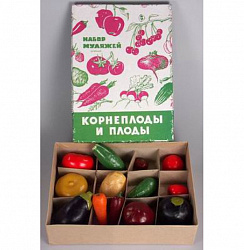 Набор муляжей "Корнеплоды и плоды" 2 части
