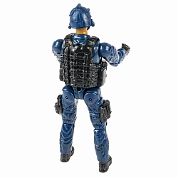 Набор СОЛДАТИК 18,5 см с оружием, серия "НАСТОЯЩИЙ БОЕЦ", спецназовец в синей форме и каске с наушниками