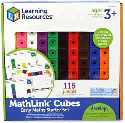 Соединяющиеся кубики  ("Академия математики" от 3 лет, 115 элементов  с карточками)