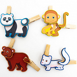 Игра с прищепками Собери дикое животное №3