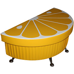 «Долька лимона" банкетка на хромированных ножках»