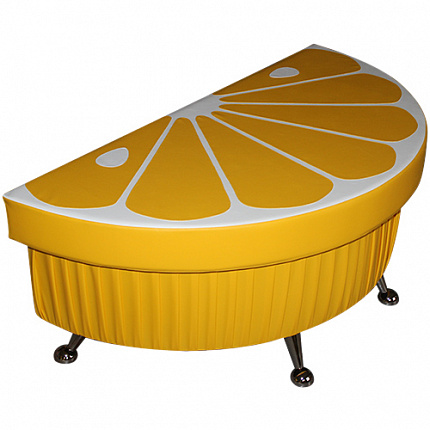 «Долька лимона" банкетка на хромированных ножках»