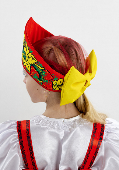 Русский народный костюм для девочки Хохлома расписная / Ягодка