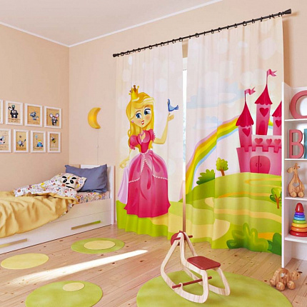 Комплект фотоштор. Принцесса и замок