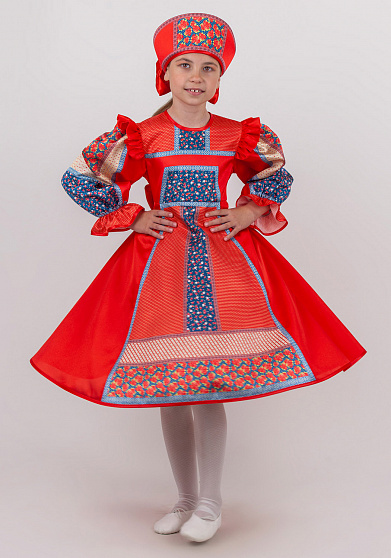 Русский народный костюм Кадриль расписная для девочки